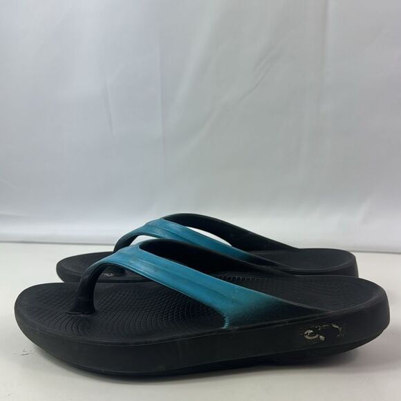 Oofos Oolala Luse Black/Blue Women's Sandals - Picture 7 of 15